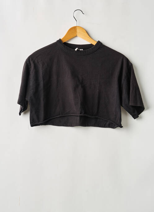 Top tissage jersey manches courtes noir ASOS femme