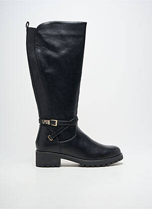 Bottes tissage satiné talon de 4 à 6cm noir LPB femme