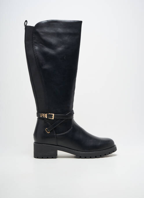 Bottes tissage satiné talon de 4 à 6cm noir LPB femme