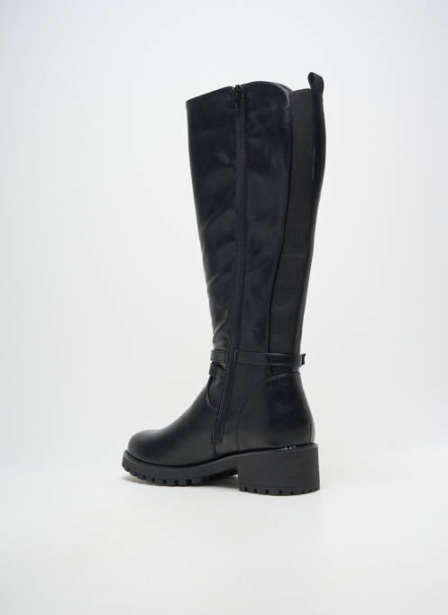 Bottes tissage satiné talon de 4 à 6cm noir LPB femme