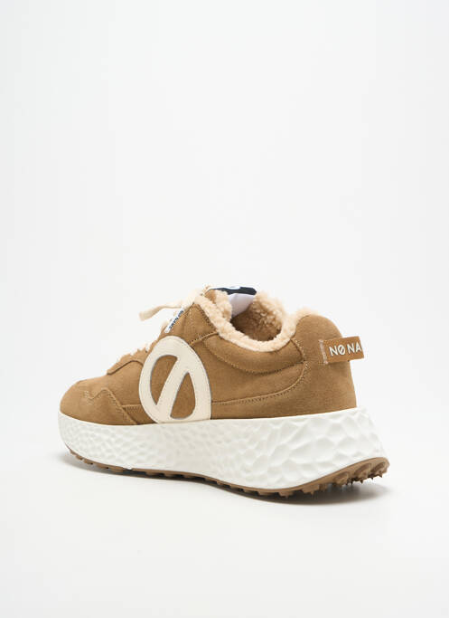 Baskets bout rond talon de 4 à 6cm marron NO NAME femme