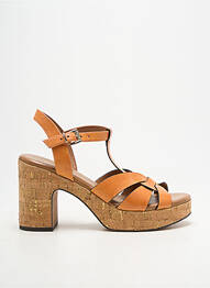 Sandales/nu pieds semi compensé talon de 7 à 9cm orange MARCO TOZZI femme
