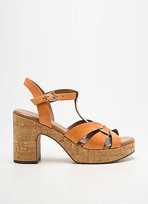 Sandales/nu pieds semi compensé talon de 7 à 9cm orange MARCO TOZZI femme