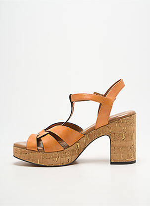 Sandales/nu pieds semi compensé talon de 7 à 9cm orange MARCO TOZZI femme
