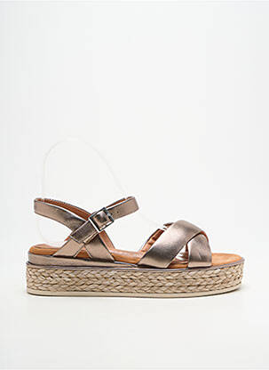 Sandales/nu pieds tissage satiné talon de 4 à 6cm marron MARCO TOZZI femme