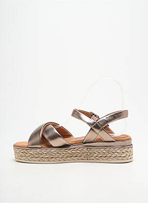 Sandales/nu pieds tissage satiné talon de 4 à 6cm marron MARCO TOZZI femme