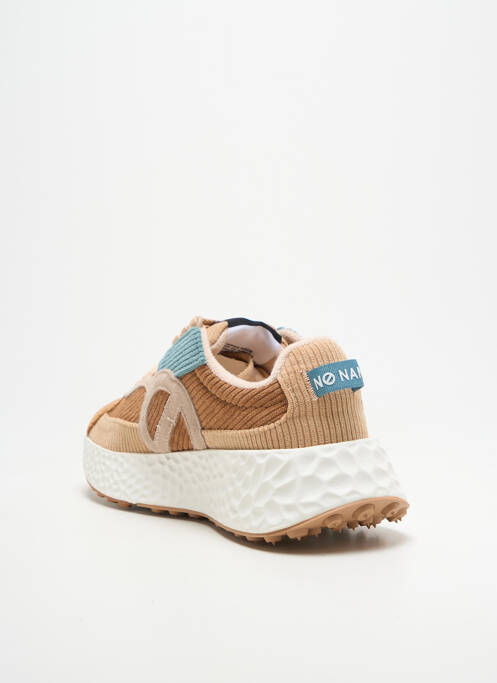 Baskets semelle amovible talon de 4 à 6cm marron NO NAME femme