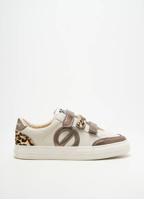 Baskets bout rond talon plat jusqu'à 3cm beige NO NAME femme