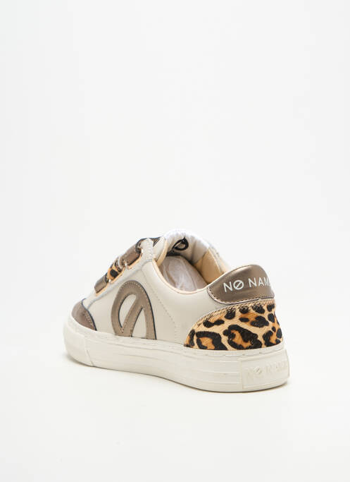 Baskets bout rond talon plat jusqu'à 3cm beige NO NAME femme