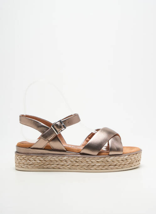 Sandales/nu pieds tissage satiné talon de 4 à 6cm marron MARCO TOZZI femme