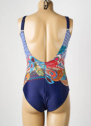 Maillot de bain 1 pièce imprimé fantaisie bleu ROSE POMME femme
