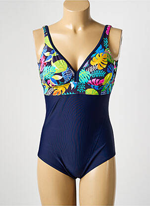 Maillot de bain 1 pièce imprimé fantaisie bleu ROSE POMME femme
