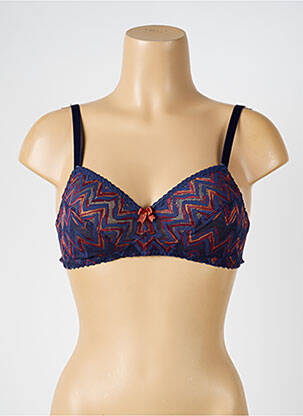Soutien-gorge sans armature haut triangles bleu ANTIGEL femme