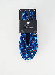 Chaussons/pantoufles semelle extérieure cuir talon plat jusqu'à 3cm bleu GLOVE STORY femme