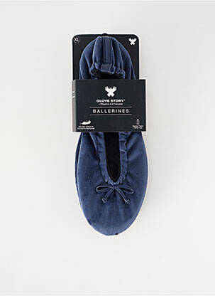 Chaussons/pantoufles semelle extérieure cuir talon plat jusqu'à 3cm bleu GLOVE STORY femme