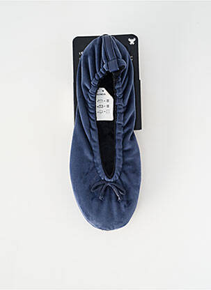 Chaussons/pantoufles semelle extérieure cuir talon plat jusqu'à 3cm bleu GLOVE STORY femme
