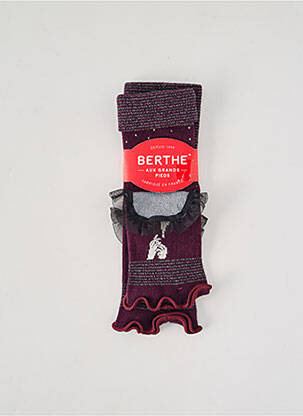 Mitaines coutures renforcées violet BERTHE AUX GRANDS PIEDS femme