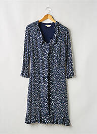 Robe mi-longue imprimé fleurs manches longues bleu BODEN femme
