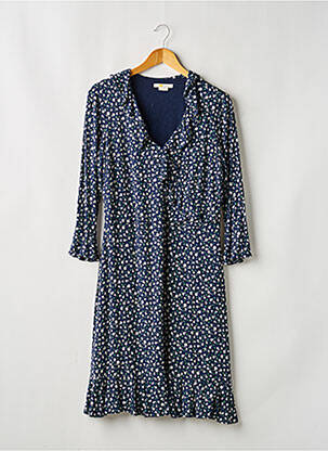 Robe mi-longue imprimé fleurs manches longues bleu BODEN femme