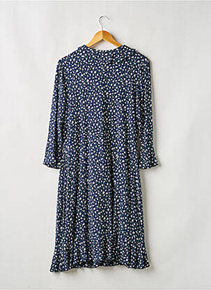 Robe mi-longue imprimé fleurs manches longues bleu BODEN femme