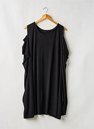 Tunique manches courtes tissage crêpe noir SANS MARQUE femme