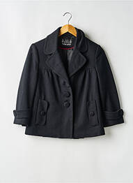 Manteau court poches sans capuche noir YESSICA femme