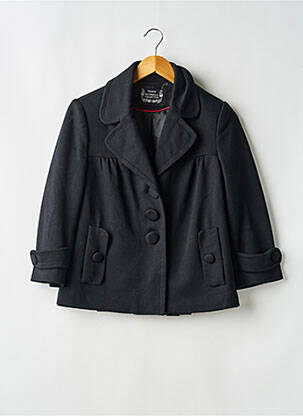 Manteau court poches sans capuche noir YESSICA femme