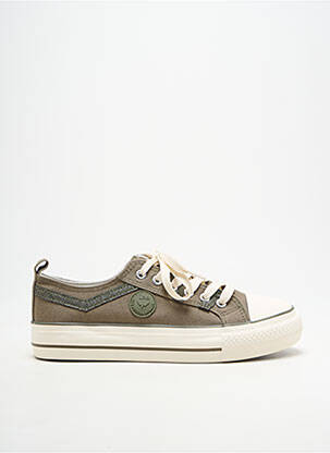 Baskets tissage tissage pailleté talon plat jusqu'à 3cm vert LPB femme
