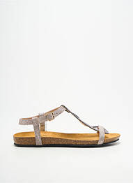 Sandales/nu pieds tissage satiné talon plat jusqu'à 3cm argent PLAKTON femme