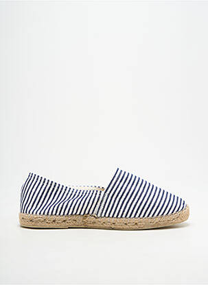 Espadrilles tissage satiné talon plat jusqu'à 3cm bleu LA MAISON DE L'ESPADRILLE femme