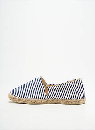 Espadrilles tissage satiné talon plat jusqu'à 3cm bleu LA MAISON DE L'ESPADRILLE femme