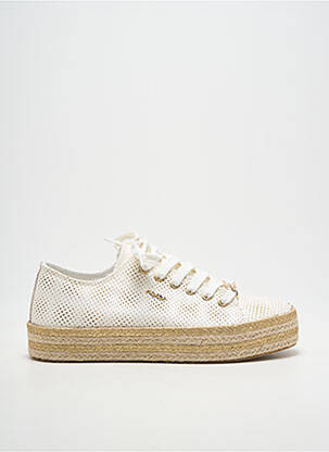 Espadrilles fermeture lacets talon de 4 à 6cm blanc RIEKER femme