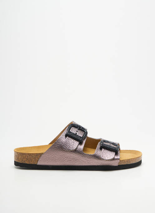 Mules/sabots fermeture boucle(s) talon plat jusqu'à 3cm marron PLAKTON femme