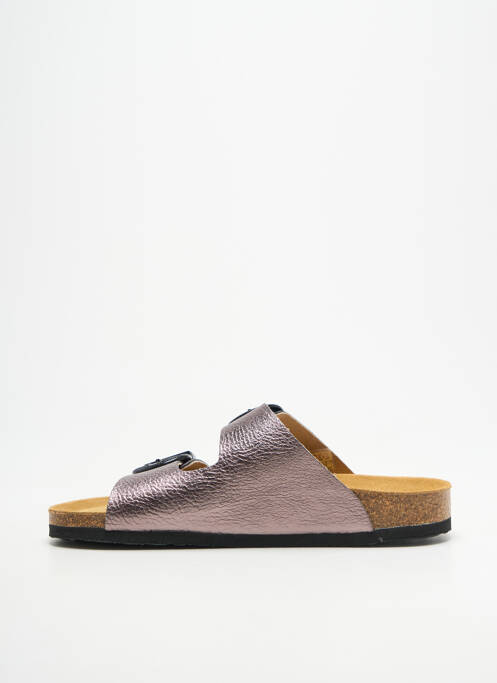 Mules/sabots fermeture boucle(s) talon plat jusqu'à 3cm marron PLAKTON femme