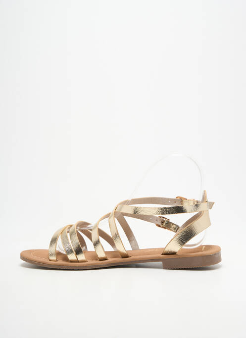 Sandales/nu pieds chiquet talon plat jusqu'à 3cm or LPB femme