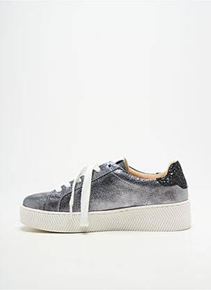 Baskets tissage satiné talon de 4 à 6cm argent VANESSA WU femme