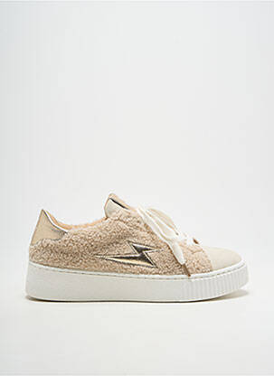 Baskets tissage satiné talon de 4 à 6cm beige VANESSA WU femme