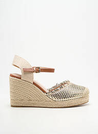 Espadrilles tissage satiné talon de 7 à 9cm or VANESSA WU femme