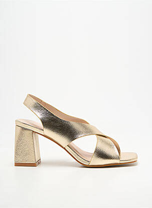 Sandales/nu pieds tissage satiné talon de 7 à 9cm or VANESSA WU femme