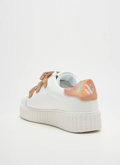 Baskets tissage tissage pailleté talon plat jusqu'à 3cm blanc VANESSA WU femme