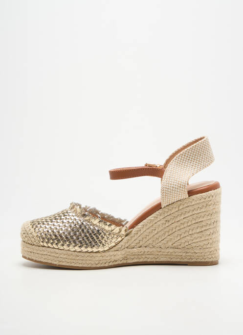 Espadrilles tissage satiné talon de 7 à 9cm or VANESSA WU femme