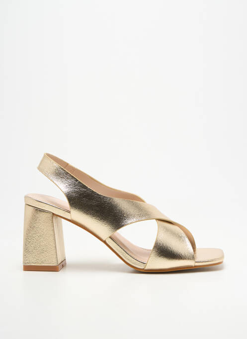 Sandales/nu pieds tissage satiné talon de 7 à 9cm or VANESSA WU femme