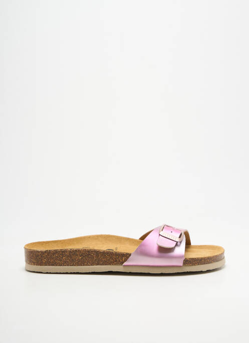 Mules/sabots fermeture boucle(s) talon plat jusqu'à 3cm rose PLAKTON femme