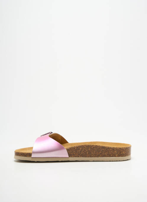 Mules/sabots fermeture boucle(s) talon plat jusqu'à 3cm rose PLAKTON femme
