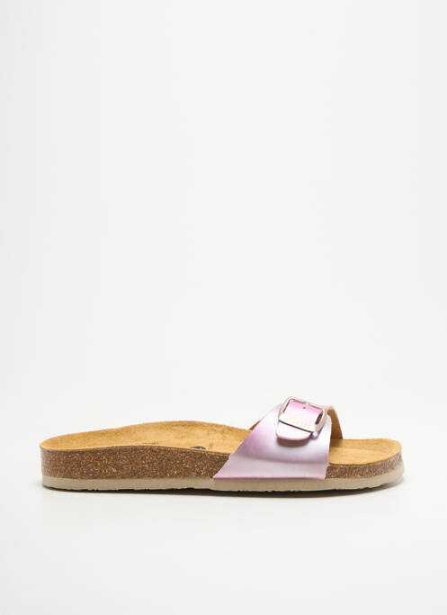 Mules/sabots fermeture boucle(s) talon plat jusqu'à 3cm rose PLAKTON femme