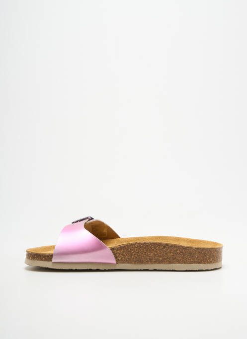 Mules/sabots fermeture boucle(s) talon plat jusqu'à 3cm rose PLAKTON femme