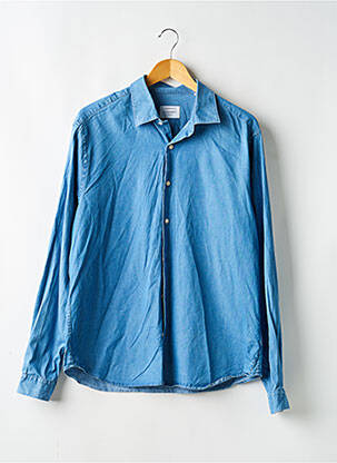 Chemisier coupe droite manches longues bleu FIGARET femme