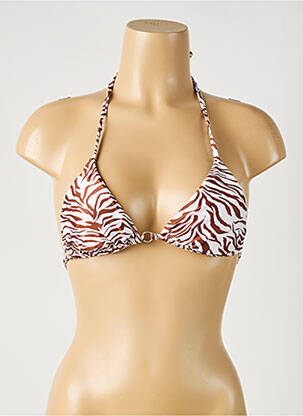 Haut de maillot de bain stretch haut triangles marron ETAM femme