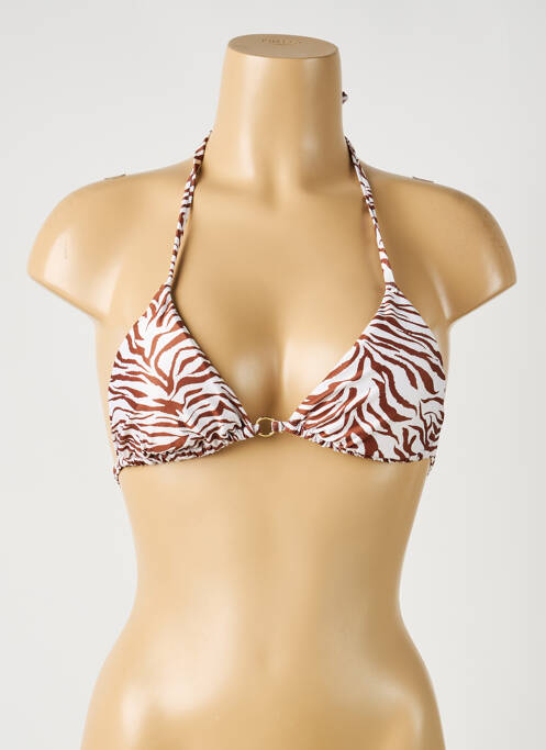 Haut de maillot de bain stretch haut triangles marron ETAM femme