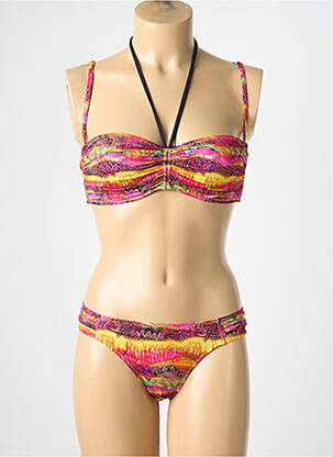 Maillot de bain 2 pièces stretch haut soutien-gorge balconnet jaune LOLITA ANGELS femme
